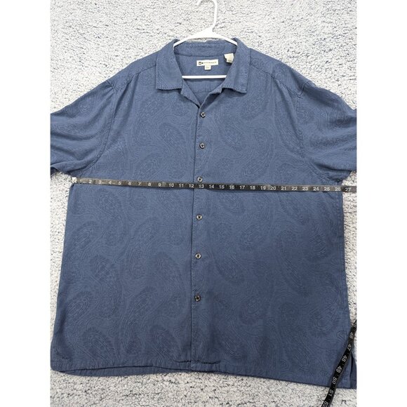 Wilke Rodriguez Paisley Silk Shirt Mens XXL Button Up Beach Travel Vacation Blue - Picture 9 of 12